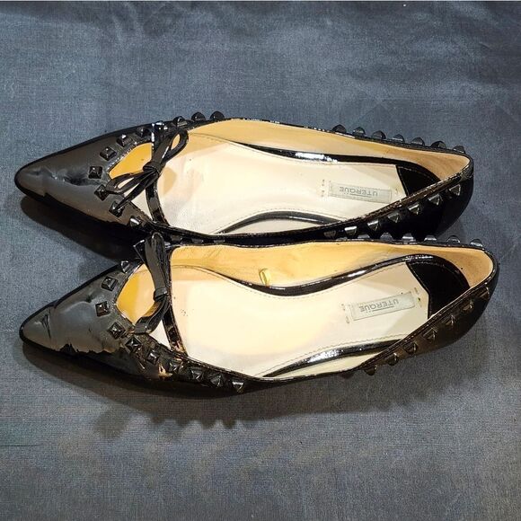 UTERQUE STUDDED TRIM POINTED TOE  SLIP-ON FLAT - Picture 10 of 14